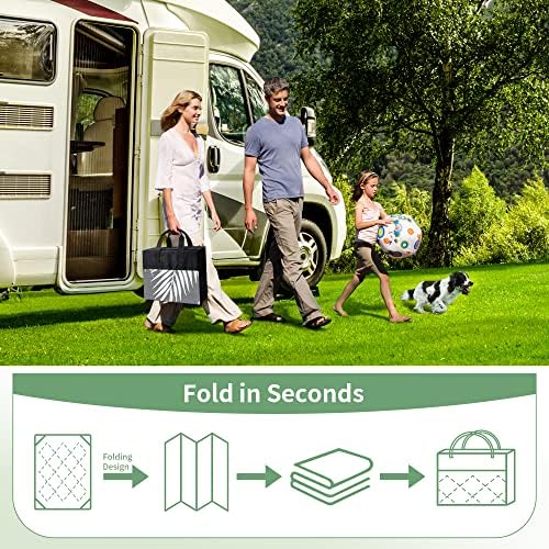 GENIMO Outdoor Rug, Waterproof Plastic Rugs for Patio, 6'x9' Grey White