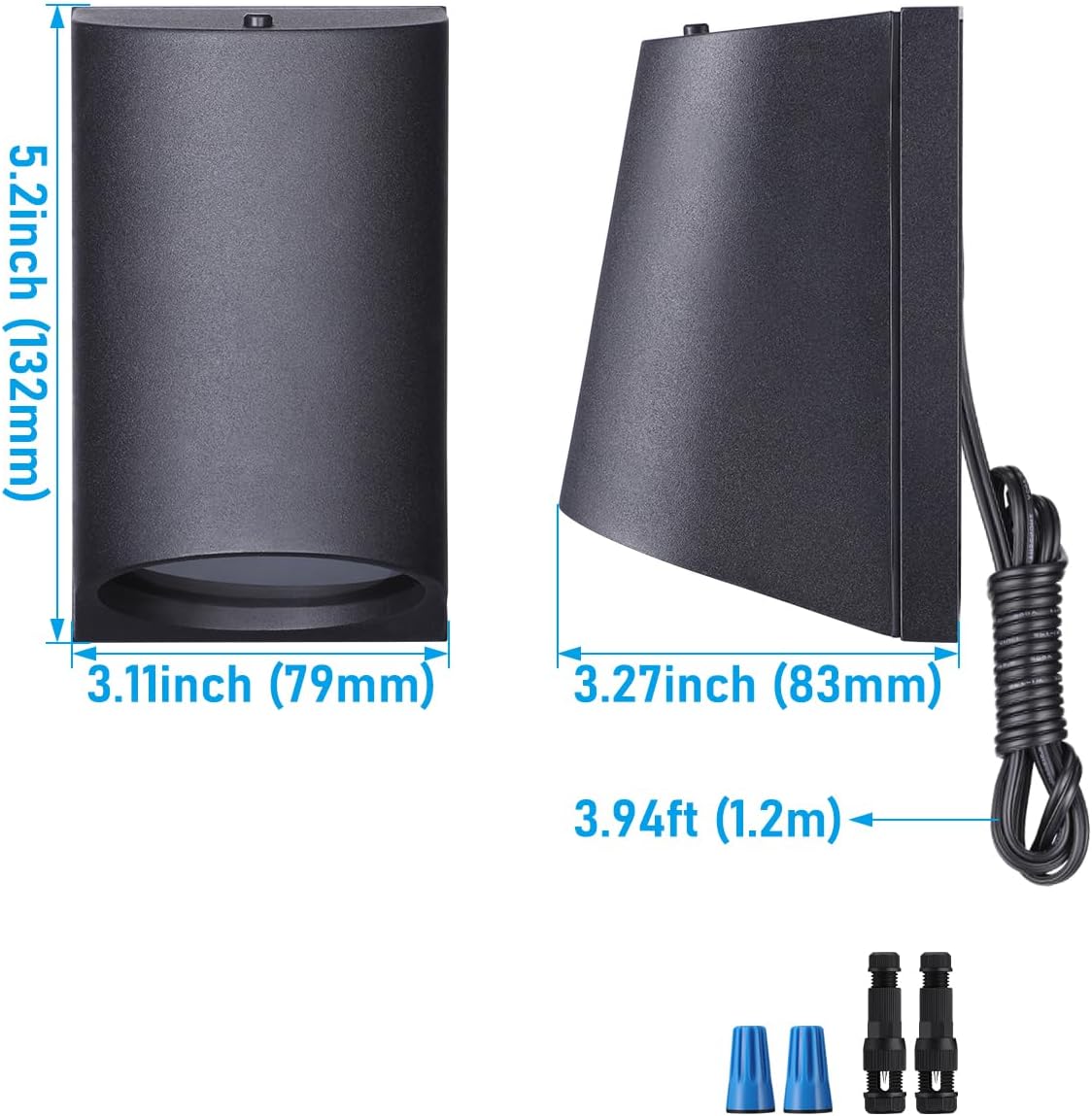 leonlite 4-pack 3 inch 5cct low voltage led showing dimensions