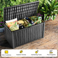 Vixzen 220 Gal Outdoor Storage Box Lockable UV Resistant Deck Box Black