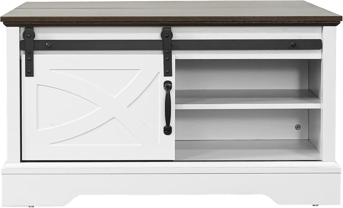 31.5" Farmhouse Coffee Table with Storage, Hinged Lift Top Coffee Table