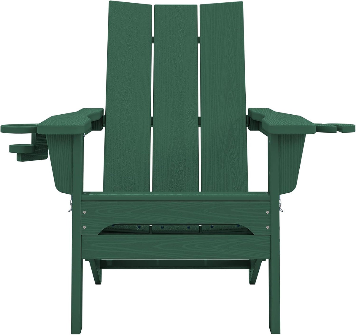 SERWALL Modern Folding Adirondack Chairs Set of 2, HDPE, Cup Holders, Green