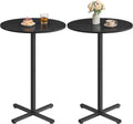 VASAGLE Round Bar Table Set of 2, Cocktail Table, Metal Frame