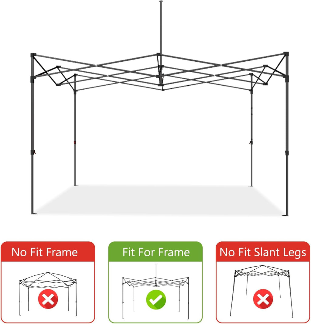 ABCCANOPY Replacement Canopy Top for Pop Up Canopy Tent 10x10 Gray