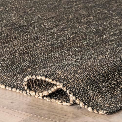 nuLOOM Elfriede Charcoal Solid Flatweave Area Rug, 5' x 8'
