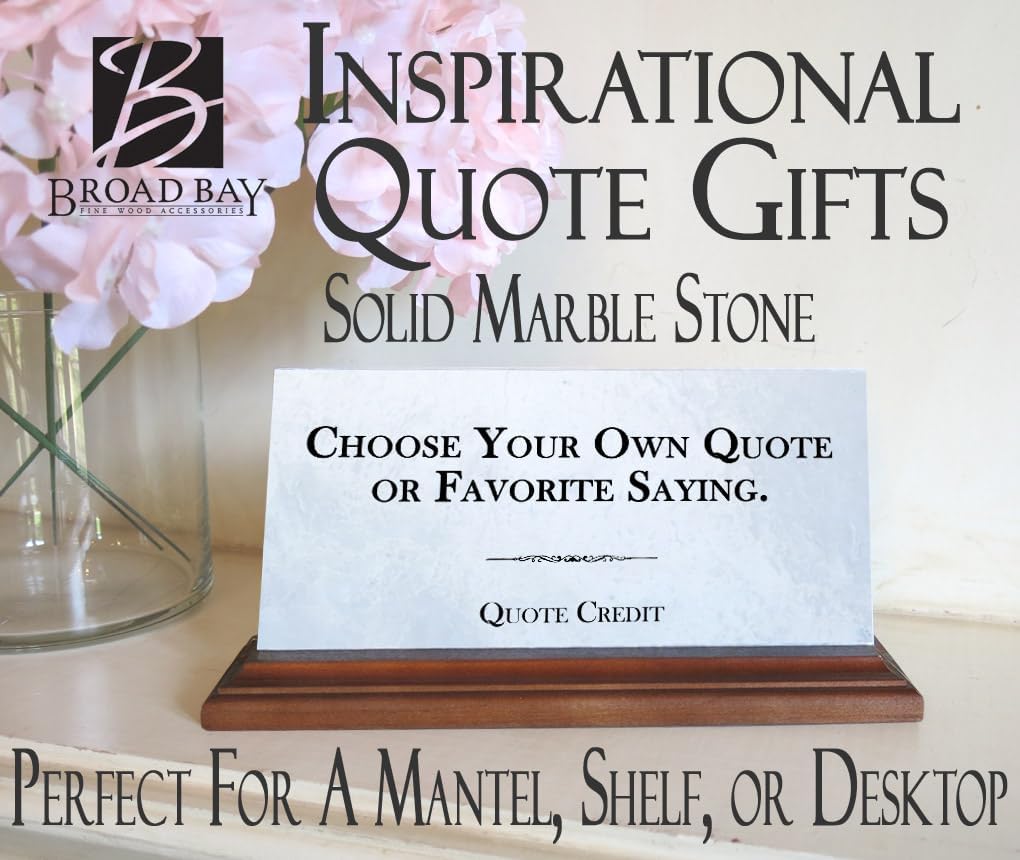 Custom Sign Plaque - Quote, Favorite Saying, Information, or Motto – Personalized Solid Marble Desktop or Shelf Display – Motivational Gift for Home, Office, or Business