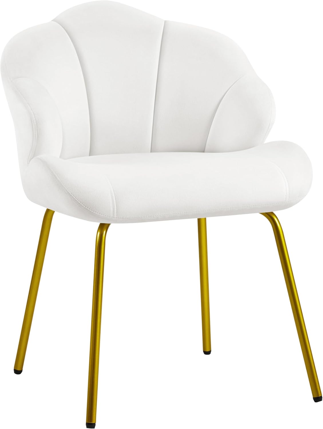 Yaheetech Vanity Chair, Shell-Shaped Accent Chair, White