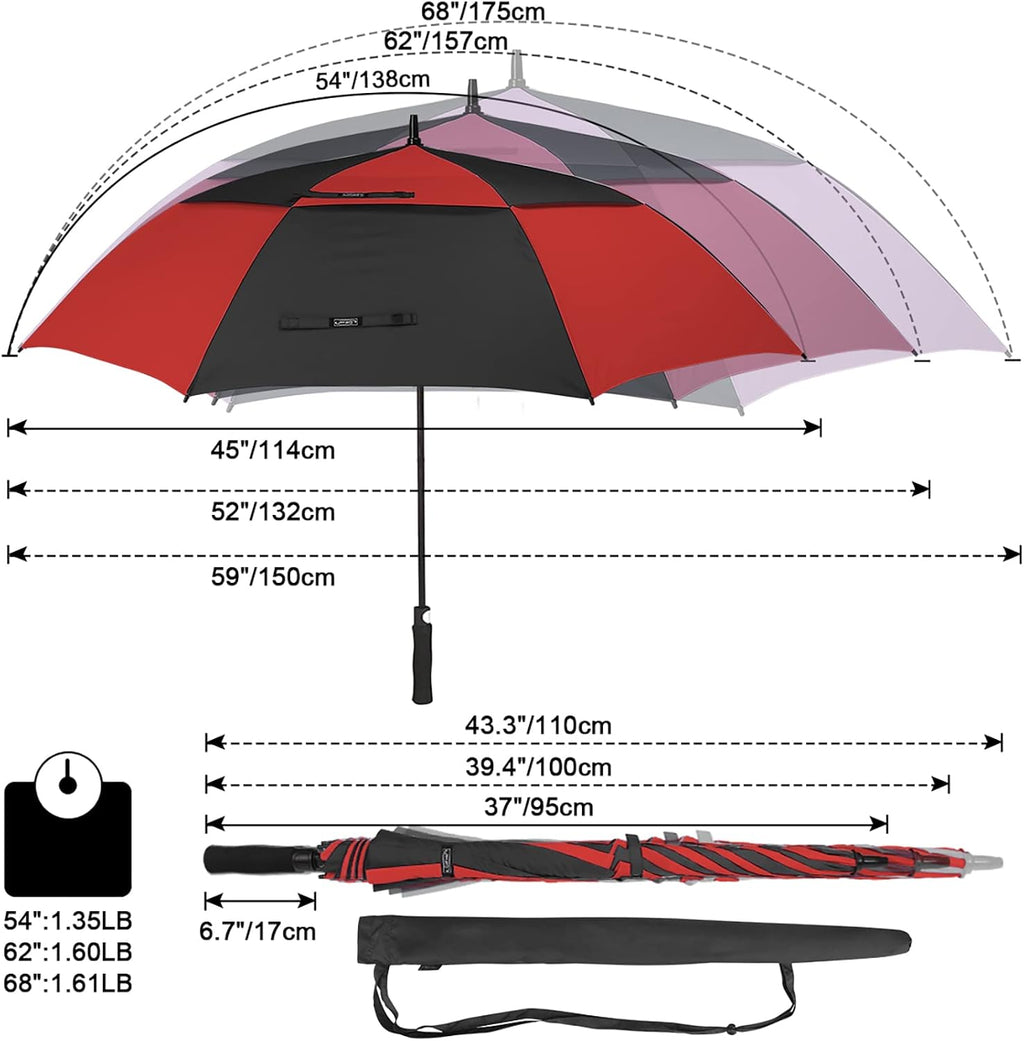 g4free 47/54/62/68/72 inch golf umbrella windproof auto open shown in use