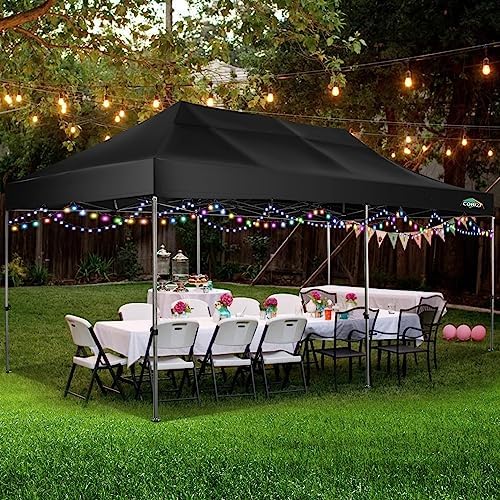 COBIZI 10x20 Heavy Duty Pop Up Canopy Tent with Sidewalls, Easy Up Canopy
