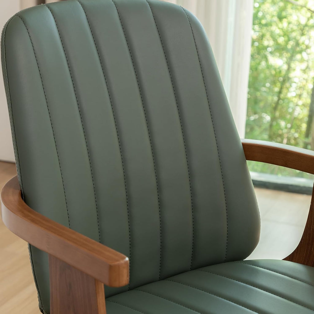 MCM dining Chairs, Faux Leather Dining Chairs with Walnut Craftsmanship