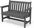 SERWALL HDPE Outdoor Bench, Weatherproof Porch Bench, 1 Pack, Grey