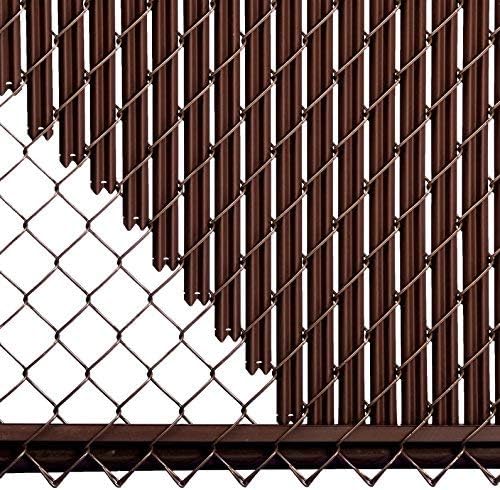 Proudly Made in The USA! - Ridged Slat Single Wall Bottom Locking Slat Depot Privacy Slat for 3', 4', 5', 6', 7' and 8' Chain Link Fence (4ft, Brown)