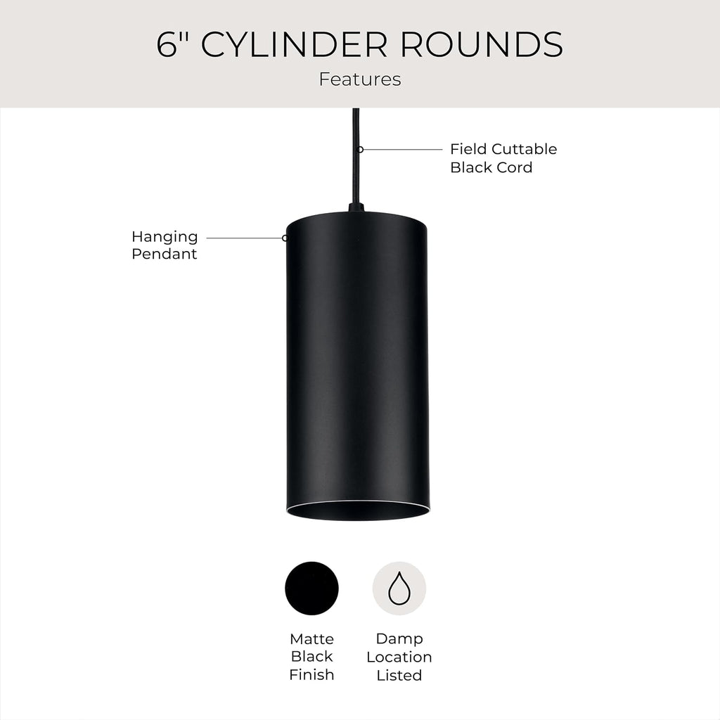 Progress Lighting Cylinder Outdoor Pendant Light, Black