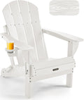Ciokea Folding Adirondack Chair HDPE All-Weather Patio, White