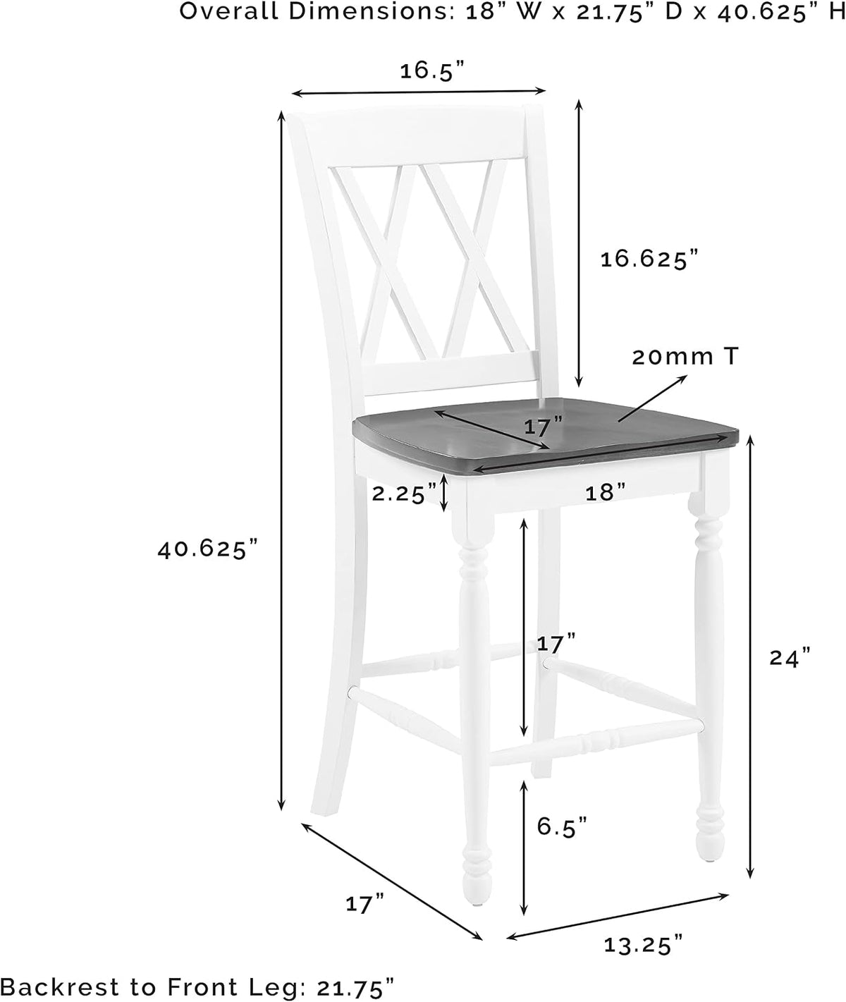 Crosley Furniture Shelby X-Back Counter Stools, Set of 2