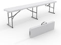 Portable Folding Bench 6 Foot, Plastic Foldable Bench, White