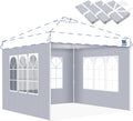 FANPAT Church Sidewalls for 10x10 Pop Up Canopy, Gray(3Pcs Sidewalls Only)