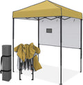 EAGLE PEAK 6x4 Instant Pop Up Canopy Tent with 1 Half Wall, Beige