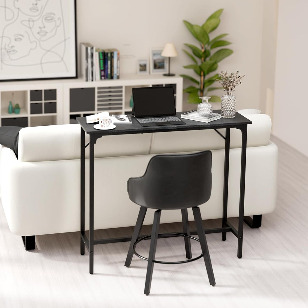 VINGLI 43 Inch Bar Table, Rectangular Counter Height Home Pub Table, Black