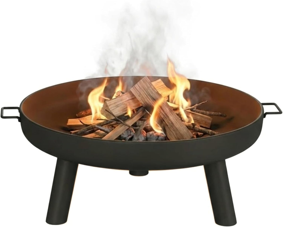 Pure Garden Outdoor Fire Pit, Black, 27.5-Inch