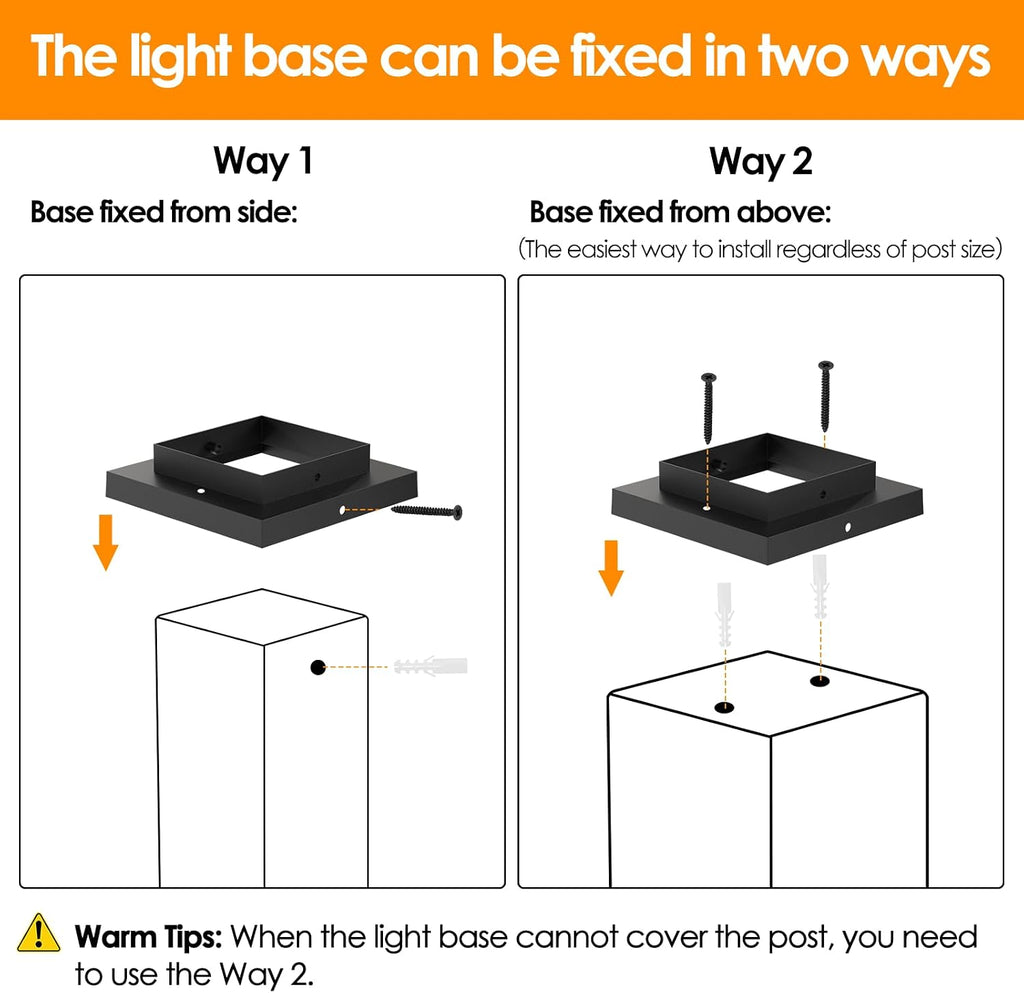 Mlambert 8 Pack Solar Post Lights, 4x4 6x6 Wooden Vinyl Fence Cap, Black