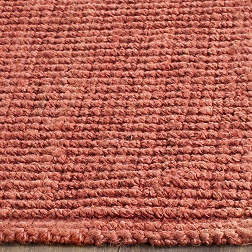 SAFAVIEH Area Rug 10x14 - Natural Fiber Collection - Large - Rust, Handmade Jute, Farmhouse Style, Chunky Textured Thick Pile (NF447C)