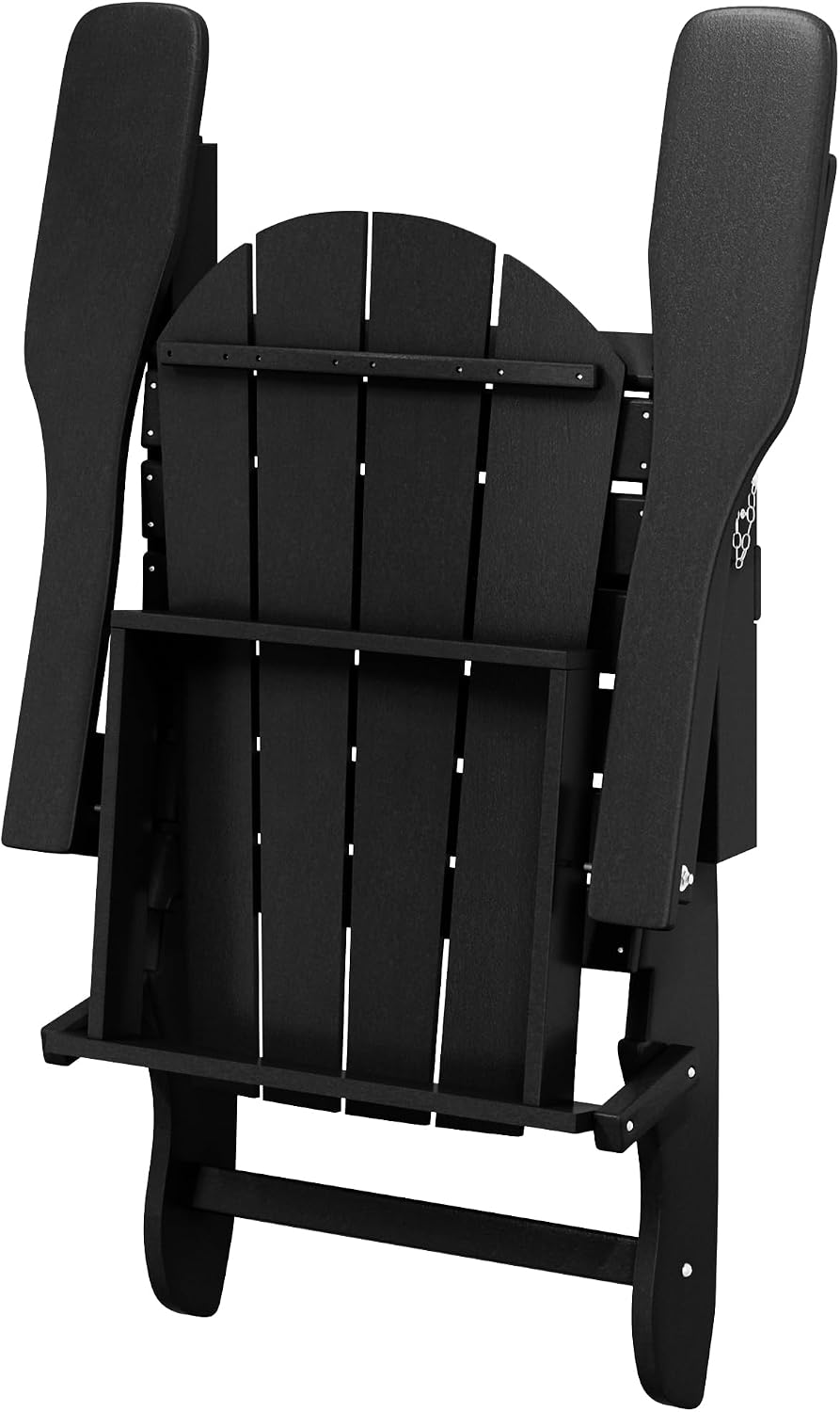 WO Home Furniture Laguna Folding Adirondack Chairs Set of 2, HDPE Patio Chair, All Weather Use Fire Pit Chair for Outdoor Garden, Backyard, Deck, Pool, Black