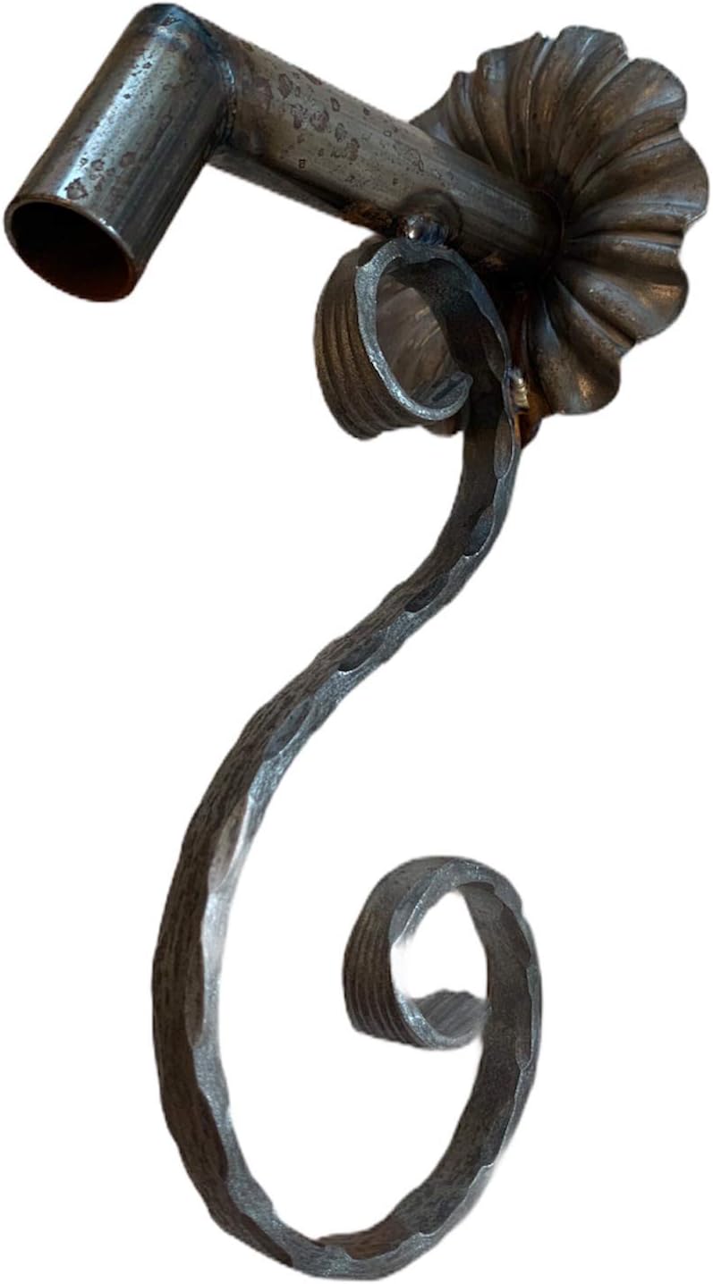 Rustic Water Fountain Spout/Nozzle/Scupper with Hammered Scroll Design