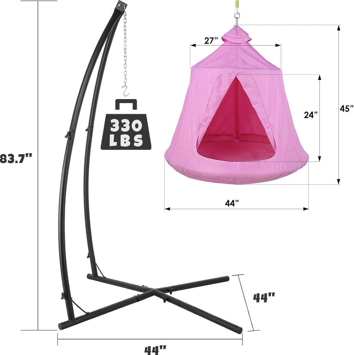 X-Shaped Hanging Tree Tent W/Swing Chair,Hammock Chair W/Stand