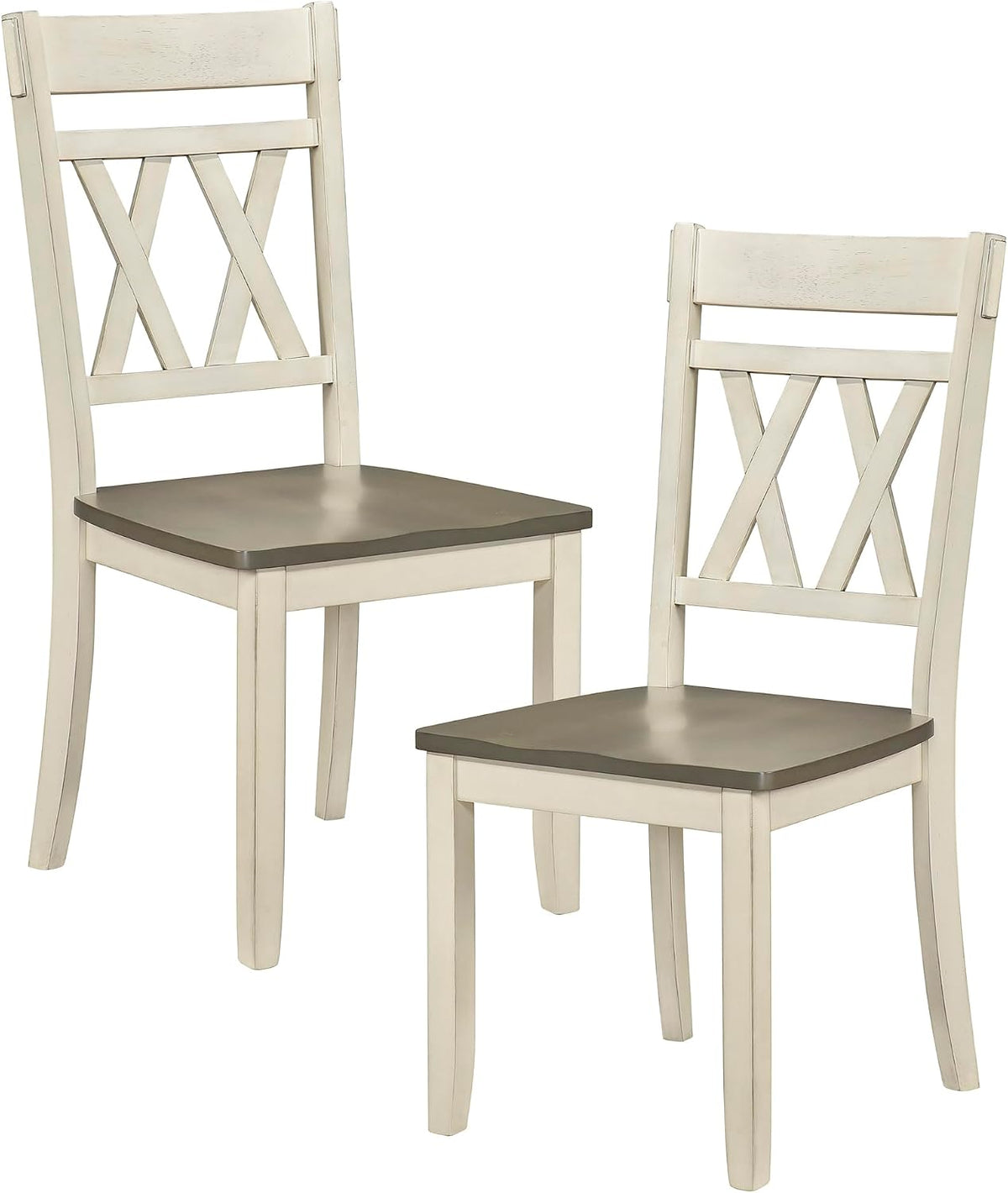 Lexicon Wood Dining Chair, Set of 2,Greywash/Antique White