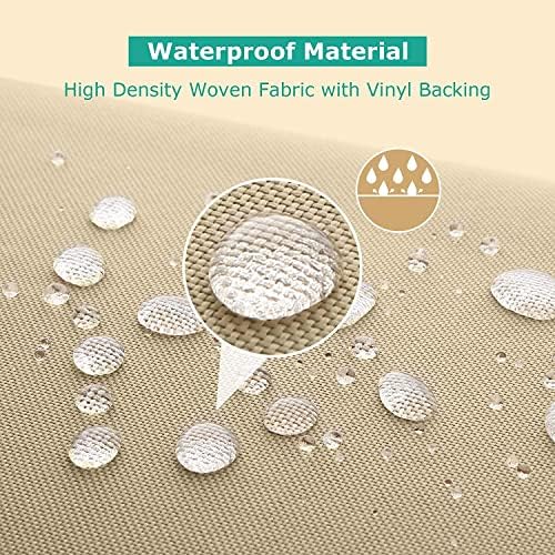 SunPatio Outdoor Daybed Cover Waterproof, 85"L × 88"W × 35"/16"H, Beige