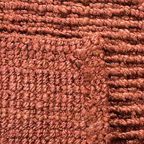 SAFAVIEH Area Rug 10x14 - Natural Fiber Collection - Large - Rust, Handmade Jute, Farmhouse Style, Chunky Textured Thick Pile (NF447C)