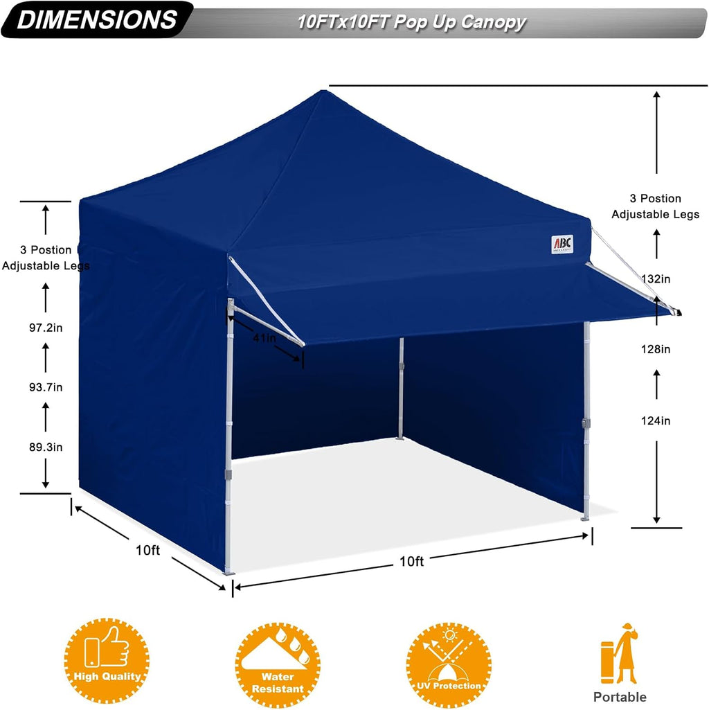 ABCCANOPY 10x10 Commercial Pop up Canopy Tent with Awning Sidewall