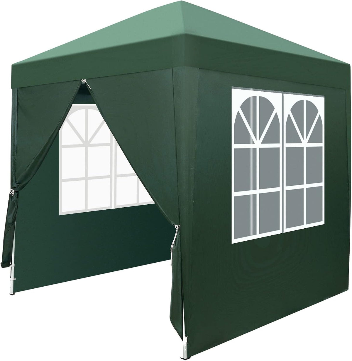 Outvita 6.5x6.5ft Pop Up Canopy Tent with 4 Side Walls and Carry Bag Green