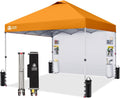CROWN SHADES Canopy Tent 10x10 Pop Up Canopy with Side Pockets, Orange