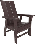 WO Home Furniture HDPE Adirondack Dining Chair, Dark Brown