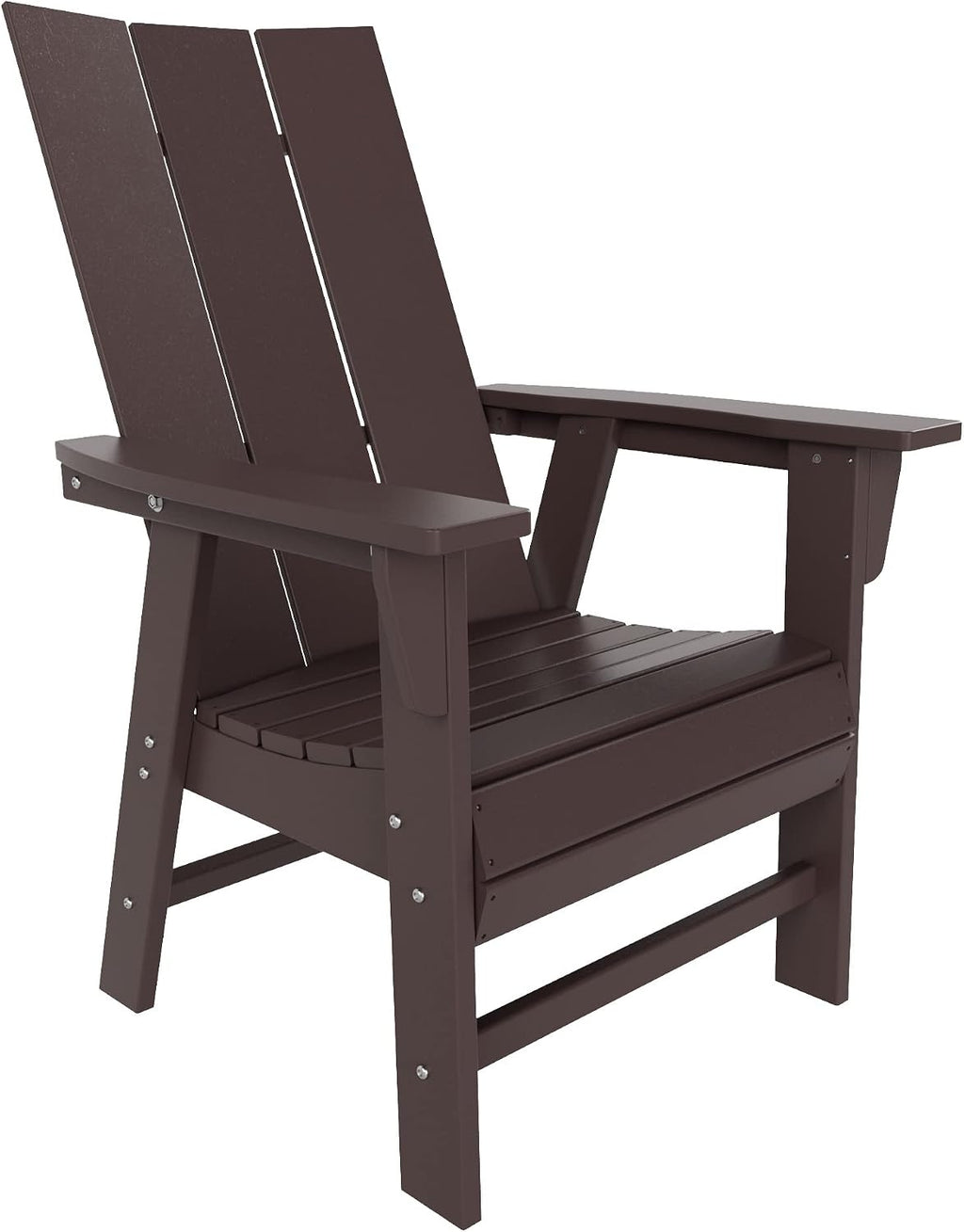 WestinTrends Ashore Outdoor Patio HDPE Plastic Modern Adirondack Dining Chair Dark Brown