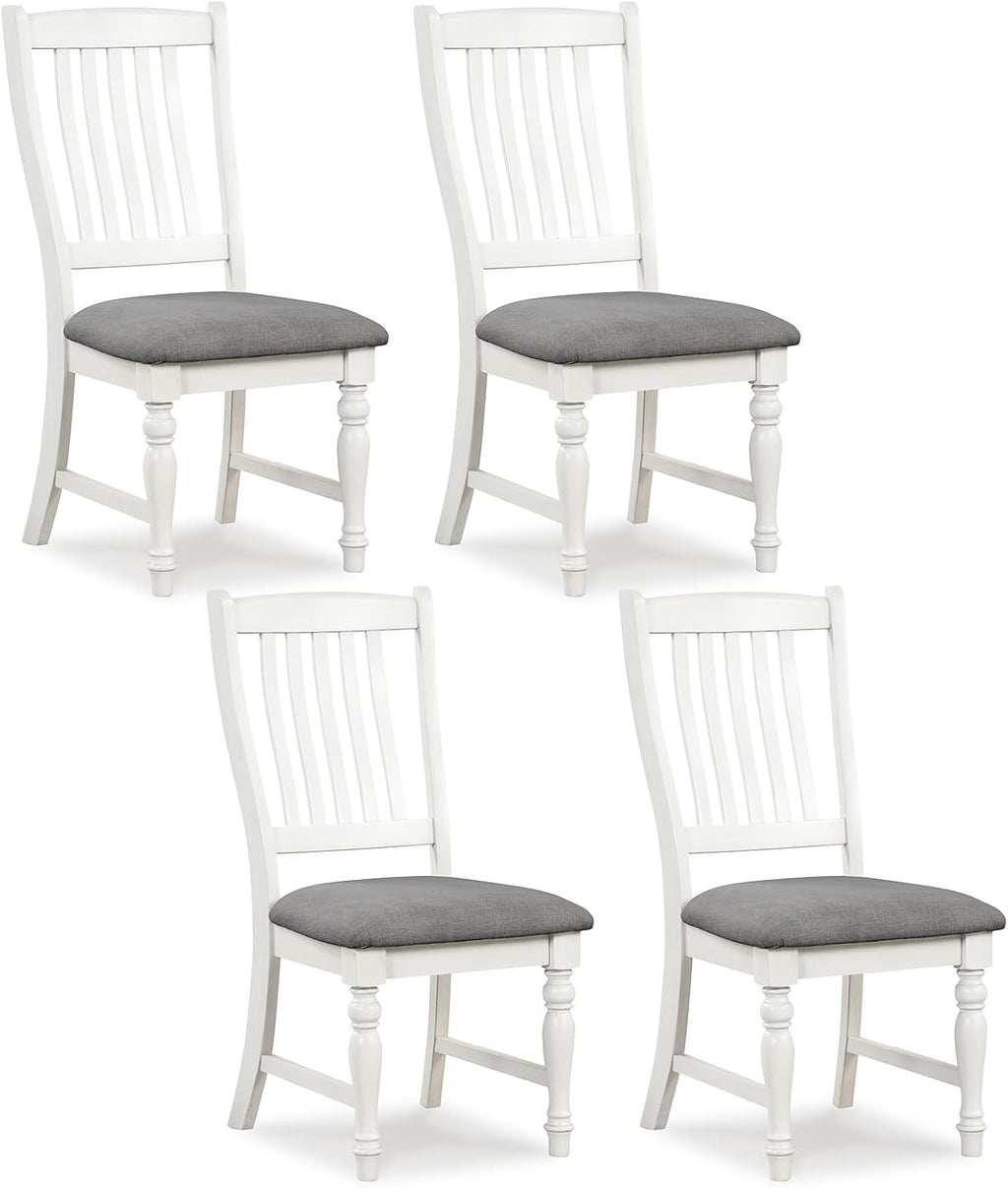GIANTEX Wood Dining Chairs Set of 4, Farmhouse Kitchen Chairs, White