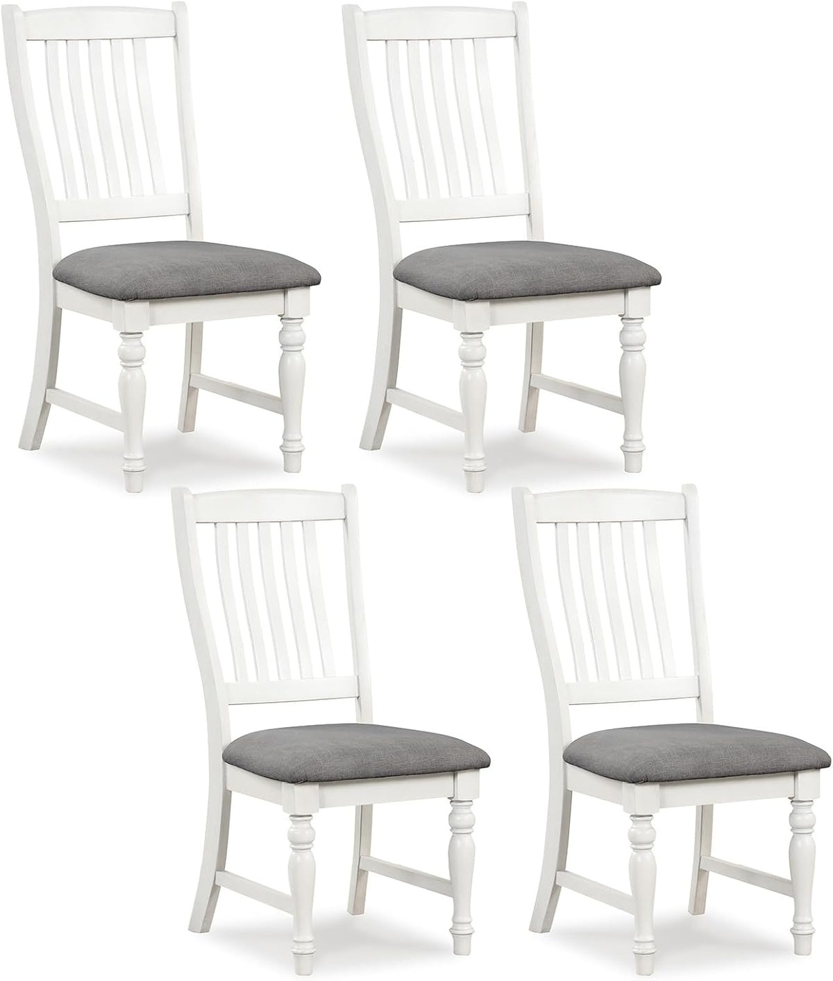 GIANTEX Wood Dining Chairs Set of 4, Farmhouse Kitchen Chairs, White