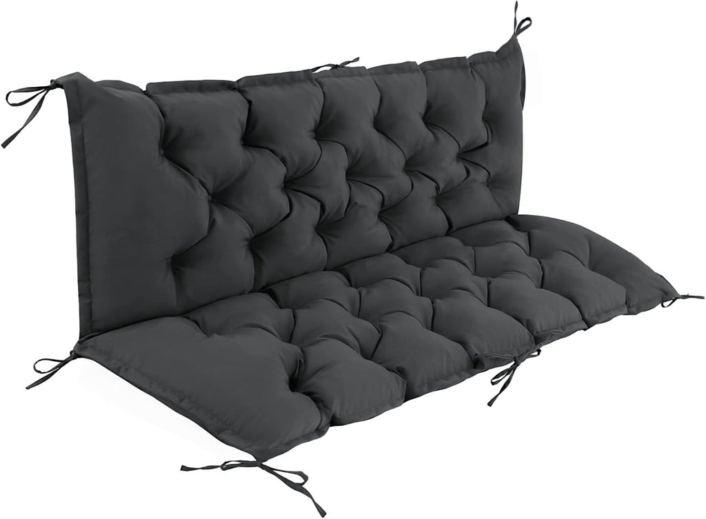IASEAHK Porch Swing Cushions, 40×40×4 Inch, Waterproof, Dark Grey