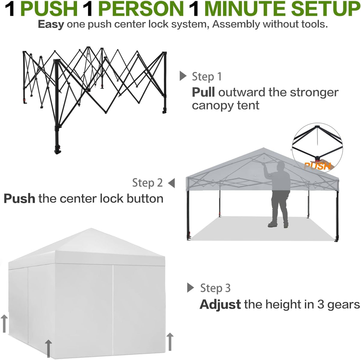 tunbne 10x10 pop up canopy tent with 4, package contents