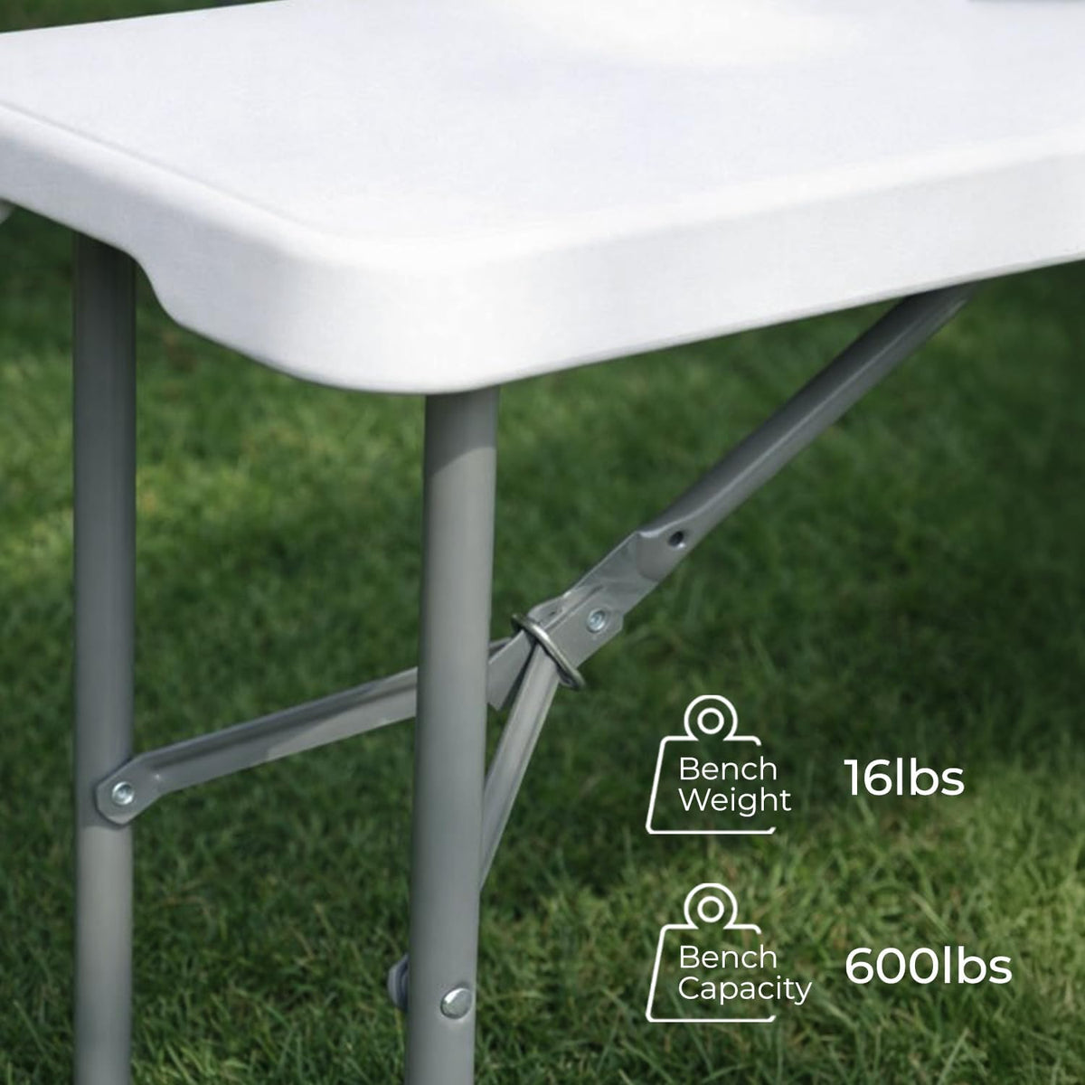 econohome portable white folding bench – heavy-duty, lightweight, package contents