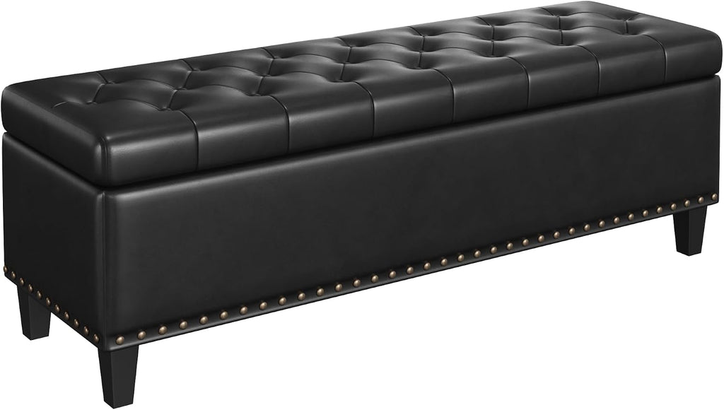 FiveWillowise 51 Inch Storage Ottoman Bench,Large End of Bed Storage Bench