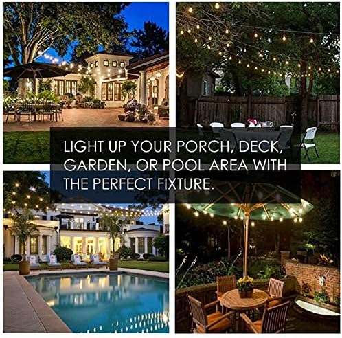 SUNTHIN 96FT White Outdoor String Lights with 32 LED Bulbs