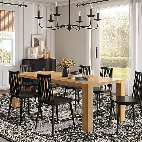 RUUGME Washable 9x12 Area Rugs - Large Rugs for Living Room Stain Resistant Carpet Vintage Rugs for Bedroom with Non Slip Backing Home Decor Floor Decoration Mat (9x12 Black)