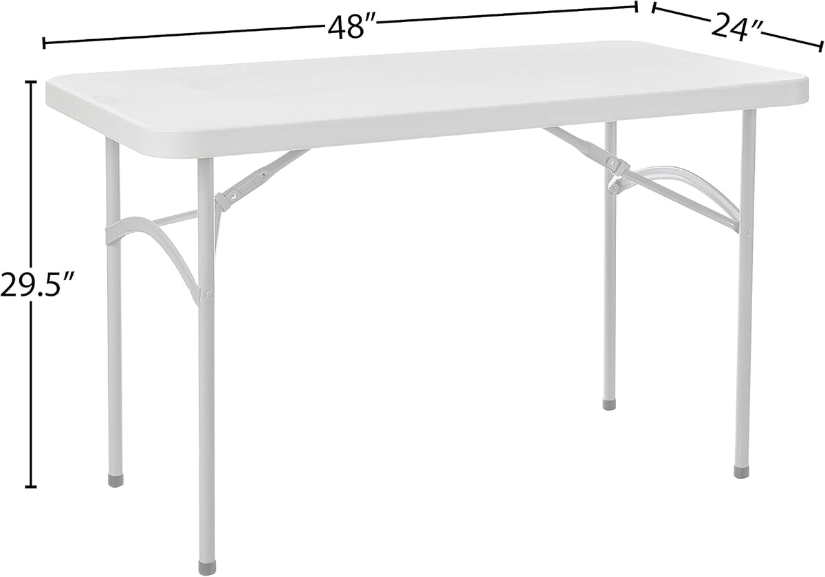 Office Star Resin Multipurpose Rectangle Folding Table for Indoor or Outdoor Use, 4 Feet x 2 Feet