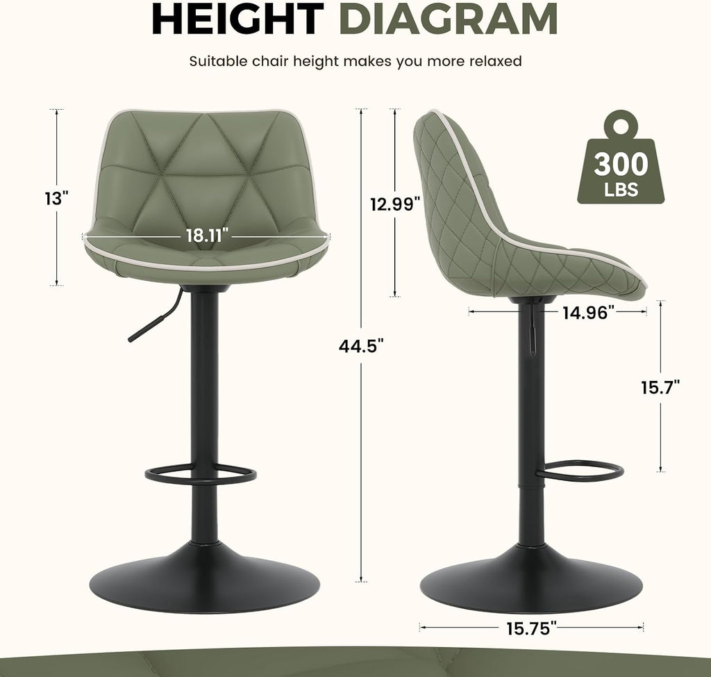 nalupatio bar stools set of 2, adjustable swivel shown in use