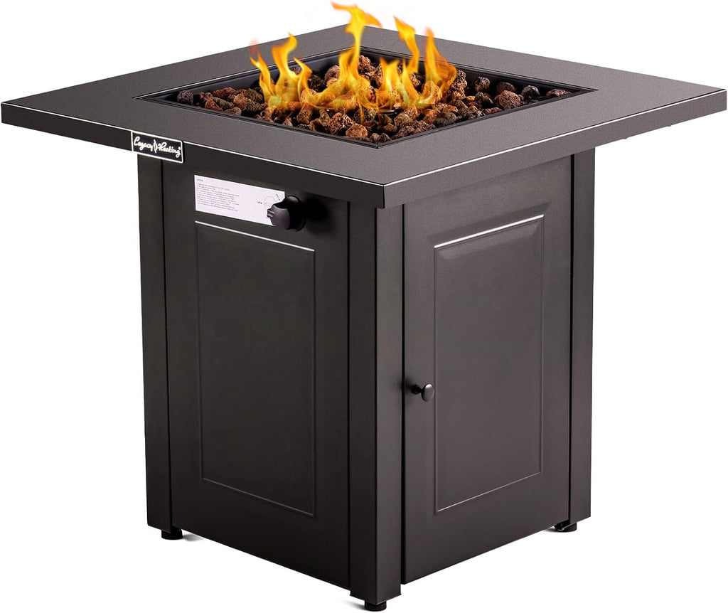 LEGACY HEATING 28in Gas Fire Pit Table, Outdoor Firepit