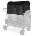 Stretchy Panoramic Canopy Compatible with Wonderfold Stroller Wagons W4 All Models,with Two Mesh Windows, UPF50+ Sun Protection,(Black)