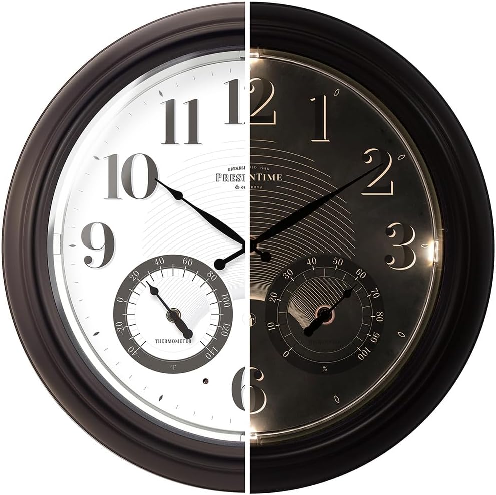 Presentime 18" Illuminated in/Outdoor Clock