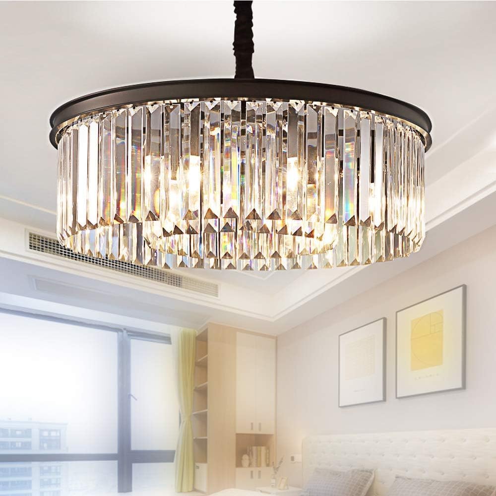Crystal Chandeliers Modern Contemporary Ceiling Lights Fixtures Pendant Lighting Dining Room Living Room Chandelier D21.6 H7.1